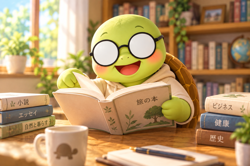 大きな文字の本を読むイメージ